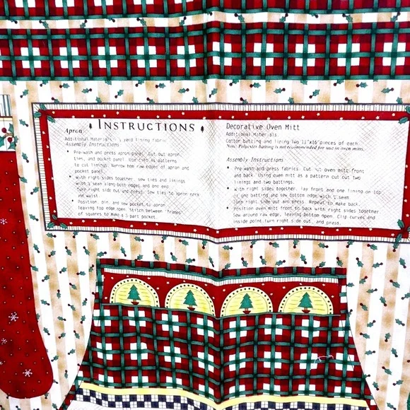 Vtg Debbie Mumm Mumms the Word Christmas Fabric Panel DIY Apron Oven Mitts Santa - Picture 5 of 16